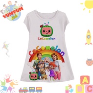 Cocomelon Girls' Dress v1 Cocomelon Cartoon Animation Film 3D Printing Tunic for Ages 1-12 Years - Y