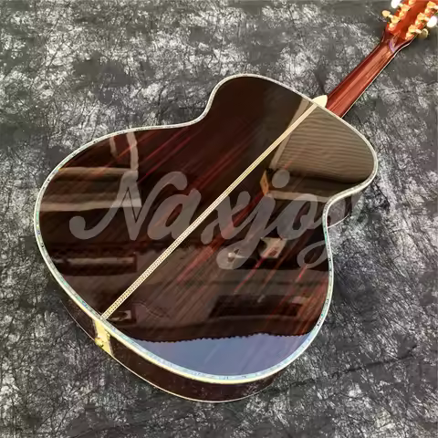 40 Inches Solid Cedar OM45 Acoustic Guitar Rosewood Body Abalone Inlays Ebony Fingerboard Guitarra