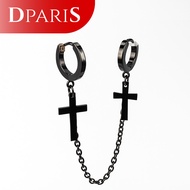 Dparis double cross chain earrings