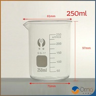 Orna บีกเกอร์ แก้ว ขนาด 50ml 100ml 200ml and 250ml พร้อมส่ง Glass Beaker