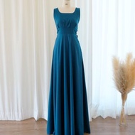 藍色長禮服 午夜藍 派對禮服 露背綁帶設計