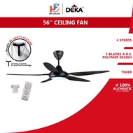 Kronos By Deka 5 Blade Ceiling Fan With Remote Control And LED Light (56”) V5 DR20L