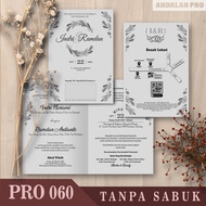 (50 PCS) PRO 060 Lipat 2 Plus Sabuk - Cetak Undangan Grayscale/Hitam Putih Variasi Sabuk Harga Mura
