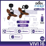 DEKA FIERO VIVI 16 Inch 3 Blades 12 Speed Remote Control DC Motor Ceiling Fan Wall Fan Corner Fan Ki