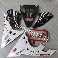 🔥RS150 V1/V2 set Package 4 in 1🔥Bellypat White+Engine cover Black+side Engine cover Black+cooling net oren 🔥