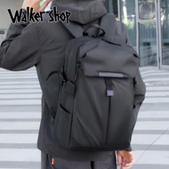 Walker Shop双肩包男高端男士大容量电脑包男出差旅行防水尼龙背包男包 黑色 17.3寸
