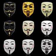 หน้ากากปาร์ตี้ฮาโลวีนตลกๆสำหรับหน้ากาก Vendetta ชุดแฟนซีหน้ากากฮาโลวีนกายฟอกส์ไม่ระบุชื่อ Masker Full Face สำหรับผู้ใหญ่