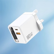 80W USB C GaN Fast Charger Retractable Cable Phone Charger Adapter For iPhone Samsung Xiaomi Huawei