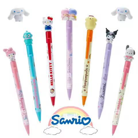 Kawaii Anime Cute Black Oil Pen Little Twin Stars Sanrio Mymelody Cinnamoroll Pochacco Hangyodon Bal