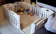 Alzipmat Grey and White Baby Fence with Door