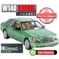 1:24 Scale Mercedes Benz W140 320SEL Alloy Model Car Vehicles with Sound Light Simulation Diecast Me