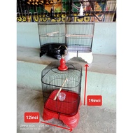 (SANGKAR BURUNG 4 SEGI : 12INCI)sangkar burung merbah/sangkar burung murai kampung/sarang burung/bir