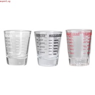 ESPOIR Espresso Shot Glass, 60ml Espresso Essentials Shot Glass Measuring Cup, Universal Heat Resistant Measuring Shot Glass