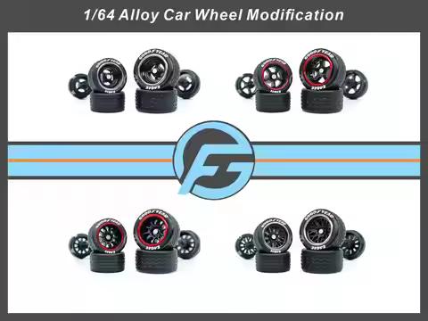 FANSGUY 1Set 10.8mm+12.8mm 1/64 Alloy Car Staggered Front Small Rear Large Wheel BSC-SRN Serie for H