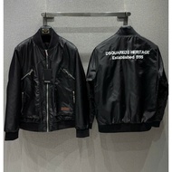 Hot Dsquared2 bomber jacket with Heritage cotton ceiling embroidered with letters, hot trend design 