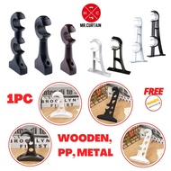 WOODEN / METAL Curtain Rod Bracket Holder- Short Long Double C Bracket / Tapak Kaki Batang Langsir R