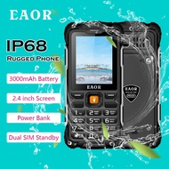 EAOR โทรศัพท์พรมปูพื้นกลางแจ้ง IP68กันน้ำ/กันฝุ่นปุ่มกดโทรศัพท์ขนาด3000Mah แบตสำรองมีปุ่มกดโทรศัพท์โทรศัพท์พร้อม J46ไฟฉาย