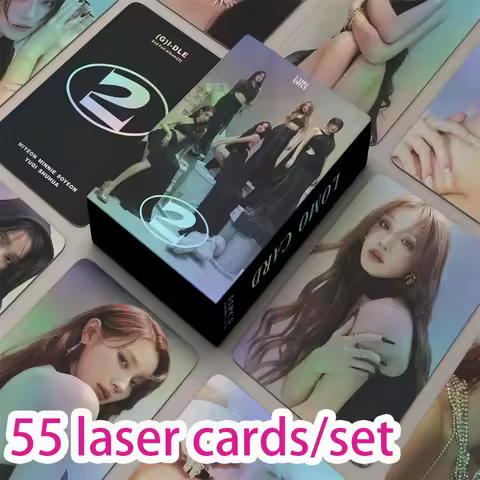 KPOP 55 Pcs/set Of Laser Cards(G)I-DLE Regular Album LOMO Card GIDLE MINNIE SHUHUA SOYEON YUQI MIYEO