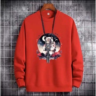 BK-694-O Screen-Printed Sweater The Fabric Is Comfortable Not Thick Thin. Long Sleeves Windproof Col