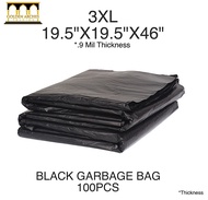 Golden Arches 100 PCS XXXL (3XL) Garbage Trash Bag (Black) 19.5 x 19.5 x 46 inches