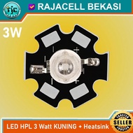 High Power Led HPL Bright Yellow 3W Yellow 590-895nm 3 Watt Light + heatsink