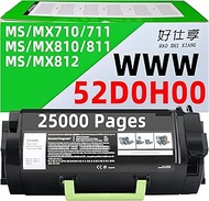 52D1H00 62D1H00 521H 621H Black Toner Cartridge Compatible with Lexmark MS710 MS711 MS810 MS811 MS81
