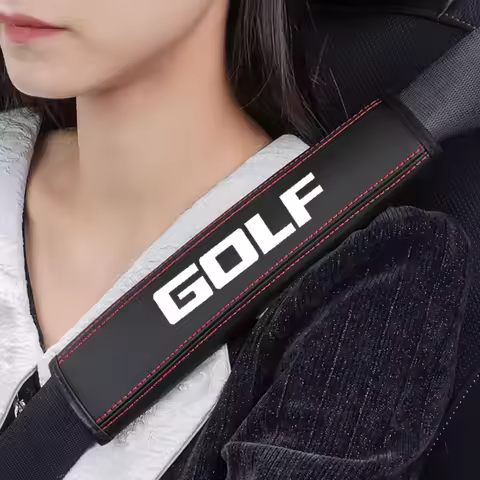 2026 Hot For VW VOLKSWAGEN 2Pcs Leather Car Seat Belt Shoulder Cover Protective Pads for Volkswagen 