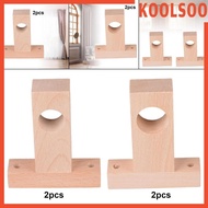[Koolsoo] 2Pcs Roman Pole Bracket Wooden Rod Holder Premium Curtain Rod Brackets Wood Curtain Rod End for Closet Warehouse Bedroom Home