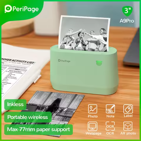 Original PeriPage A9 Pro BT Portable Thermal Pocket Printer 304dpi Grayscale Mode Mini Photo Printer