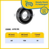 6312ZZ 6312RS 6312OP Ball Bearing Deep Groove 60x130x31mm