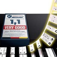 Belfort Piano Overlay for Beginners - Black & White Removable Silicone Keyboard Labels with Free Lea