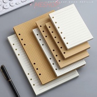 MESHOPMY 80Sheets Loose Leaf Paper, Kraft Paper A5/A6/A7 Notebook Refill Paper, High Quality Horizon