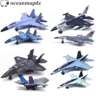 OCEANMAPDZ Fighter Aircraft Toy, Diecast F16 F22 F35 Aviao Plane Model, Cake Topper with Light Sound