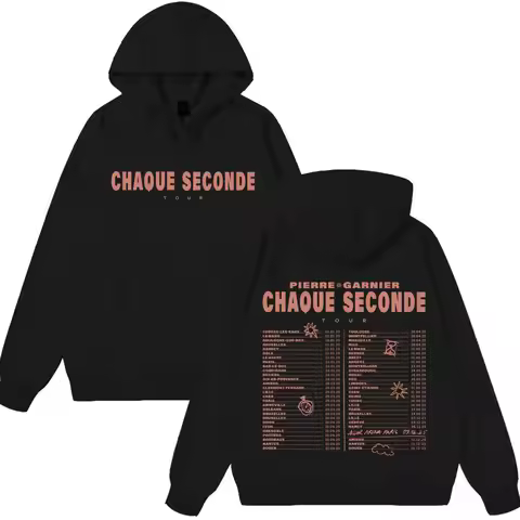 Pierre Garnier Chaque Seconde Tour 2025 Merch Hoodies Women's Spring Jacket Hot Sale Hip Hop Vintage