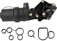 MILIPARTS Engine Oil Cooler Filter Housing Assembly Adapter Kit with Oil Filter Gasket Sensor Adapte