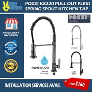 Pozzi K8220 Flexible Pull Out Spring Spout Kitchen Sink Tap Cold Water Extendable Tap K8220BB K8220GG
