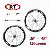 Original RT RUITUO 451 Folding Bike Wheel Carbon fiber hub 7-12 Speed Bicycle Wheel Set Bicycle Hub 
