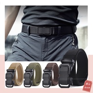 *READY STOCK AT MALAYSIA*New Toothless Nylon Canvas Belt Men's Automatic Buckle Tactical Belt Leisur