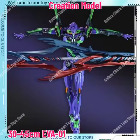 45cm Longinus Creation Model EVA-01 Unit-01 Action Figures Assembly Model Kit Alloy Frame with Spear