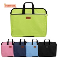 PEONYTWO Files Bag With Handle Business Documents A4 Size Durable Waterproof Double Layers