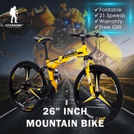 26” Inch Wheel 21 Speed Gear Foldable Mountain Bikes Double Suspension MTB Road Bike Disc Brake Folding Bicycle Basikal