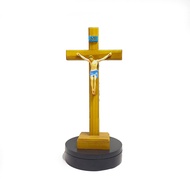 (SDKF 25 cm) 25 cm Fiber Glass Corpus Sitting Cross Catholic Table Cross Teak Wood Cross/ Fiber Corp