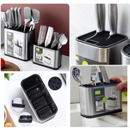 [SG STOCK] Stainless Steel Kitchen Utensils Knives and Cutlery Holder Knife Rack Kitchen Organiser