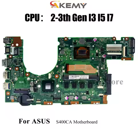 S400CA Laptop Motherboard For ASUS VivoBook S400C S400CA Notebook Mainboard With I3 I5 I7 CPU 100% t
