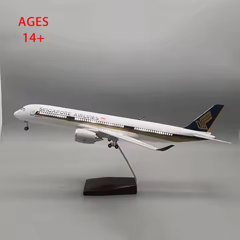Singapore Airlines 47CM 1:142 Scale Model Aircraft A350 Airbus LED with LED Light(Touch or Sound Con
