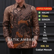 Kemeja Batik Lengan Panjang Premium Lapis Furing Strandar & Jumbo S-4XL Batik Ambari KOL 6