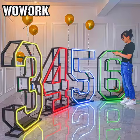 3ft 4ft Detachable Neon Led Collapsible Folding Frame Marquee Letter Number Light For Birthday Party