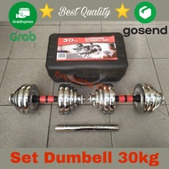 Cheapest 30kg Chrome Dumbbell Barbell Set