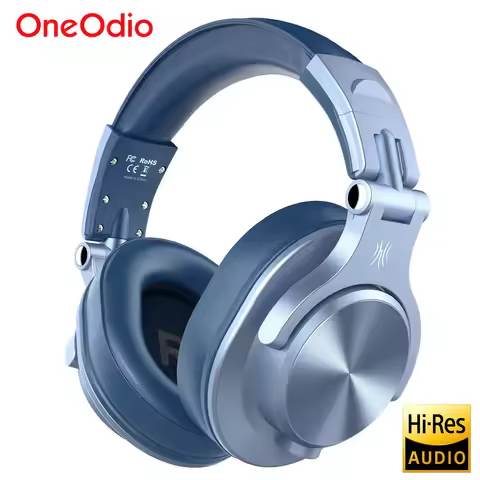 Oneodio A70 Wireless Bluetooth 5.2 Headphones 72Hrs Over Ear Hi-Res Audio 3.5mm/6.35mm Wired Studio 