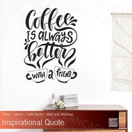Sticker Cutting Coffee Quotes Cafe Coffee Sticker wall glass Cafe Decal Decals shop restaurant resta